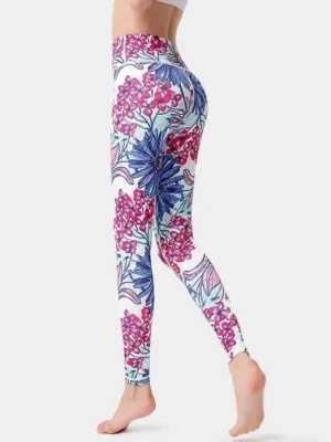 Legging Fleuri Taille Haute